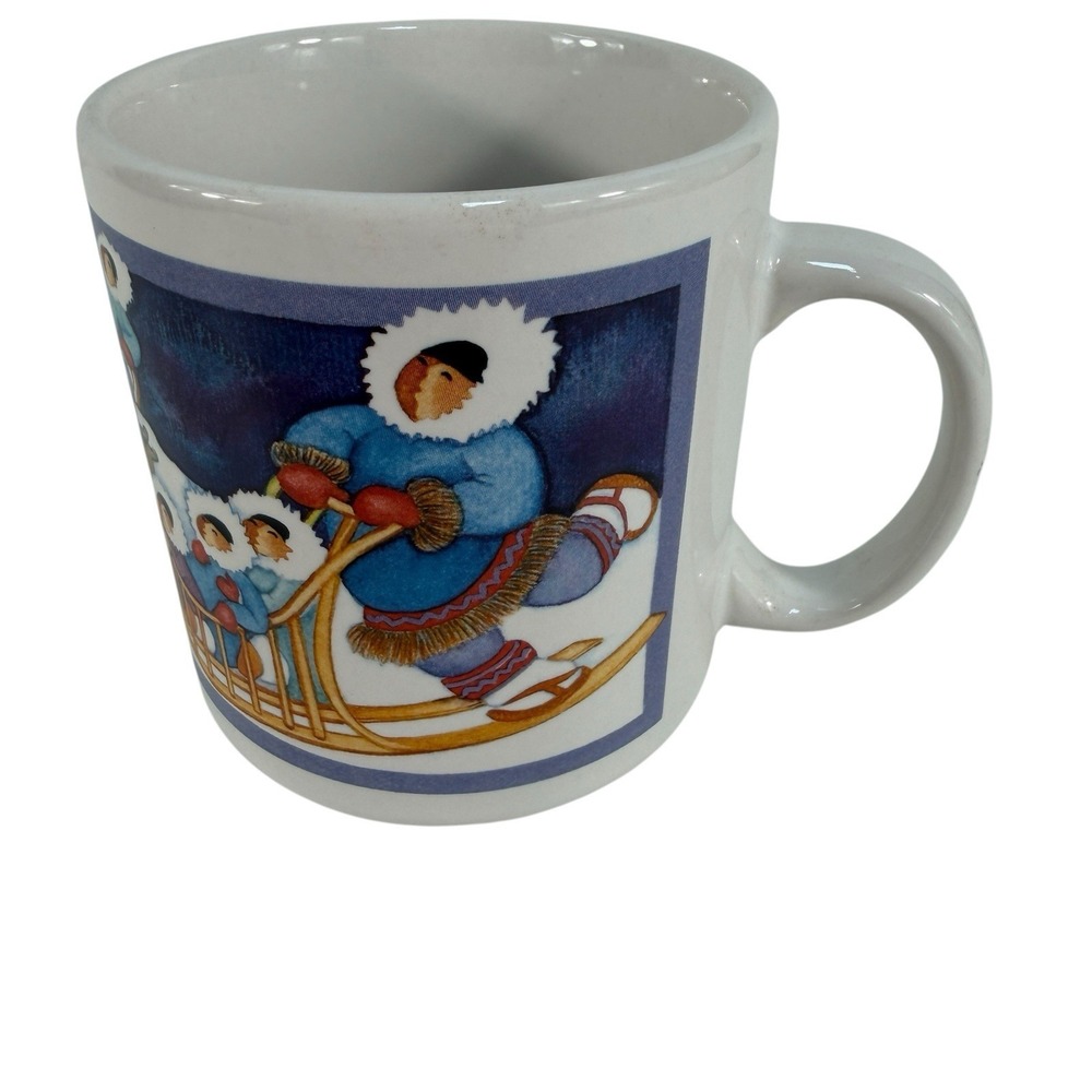 Barbara Lavallee Coffee Cup Mug Eskimo Native Family Arctic Circle Sled Dogs 94